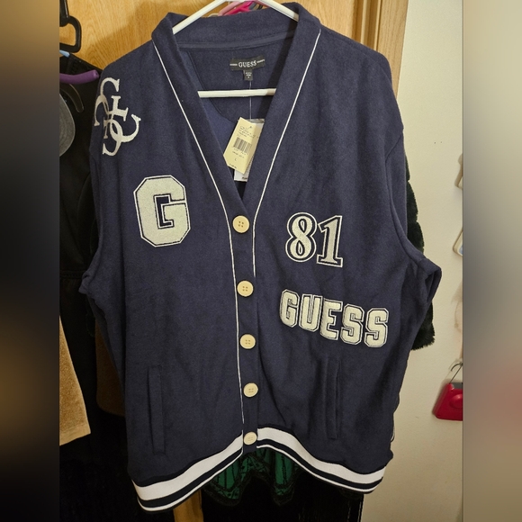 Guess Sweaters - GUESS Women's Noele Boucle Cardigan in Daring Ocean Blue